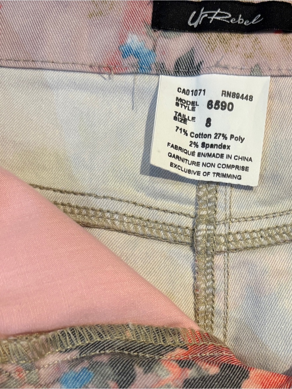 UrRebel Y2K Floral Midi Stretch Denim Skirt - Picture 4 of 6